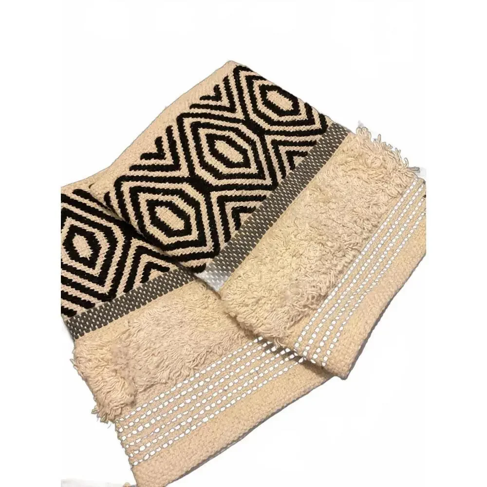 Outback Studio Handwoven Black and Natural Pillow Set 19” x 12” Set of 2